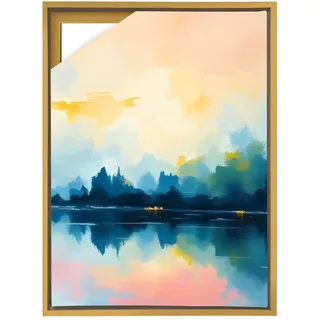 YCBTREE Schattenfugenrahmen 50x70cm, MDF Rahmen für Leinwand mit Tiefeneffekt ohne Glas und Rückwand Bilderrahmen für Leinwand Keilrahmen (Gold, 50×70cm)