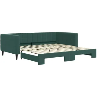 vidaXL Tagesbett Ausziehbar Dunkelgrün 100x200 cm Samt - Grün