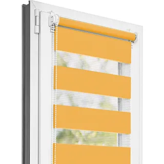 Estika Doppelrollo Klemmfix - 130 x 220 cm - Orange - Duo Rollo ohne Bohren - Orange