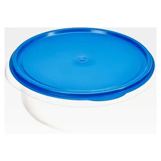 Teigschüssel mit Plopp-Deckel - runde Schüssel - transparente Salatschüssel - große Plastikschüssel 6 Liter - flache Kunststoffschüssel mit Deckel, spülmaschinenfest