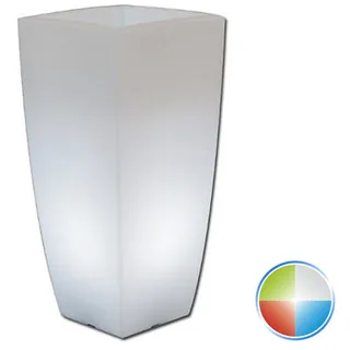 BLUMENTOPF MULTICOLOR LED ECKIG KUNSTSTOFF ITALY 33X33 CM H70