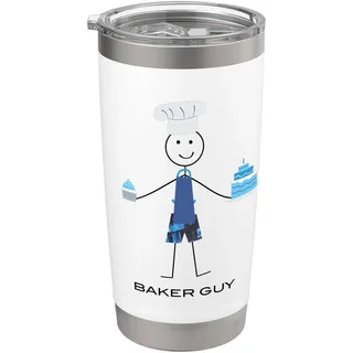 Lustiges Bäcker-Design für Jungenbäcker Doppelwandiger Edelstahl-Thermobecher