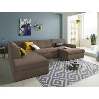 DOMO collection Wohnlandschaft U-Form 320 cm Braun