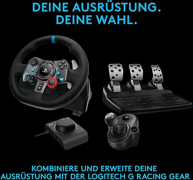 Bild von G29 Driving Force, USB inkl. Astro A10 Headset weiß (PS5/PS4/PS3) (991-000486)