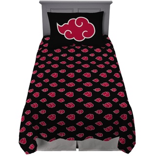 Franco Naruto Akatsuki Anime Bettwäsche, superweiche Mikrofaser, Doppelbett-XL-Bettlaken-Set, College-Wohnheim-Essentials, (offizielles Lizenzprodukt)