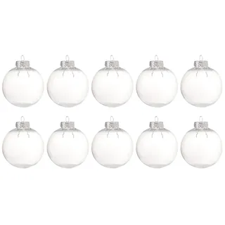 BESPORTBLE Befüllbare Weihnachtskugeln Transparente Christbaumkugeln: 10 Stücke Acrylkugeln zum Befüllen Baumschmuck Weihnachtsbaum Kugeln für Weihnachten Dekoration Weihnachtsdeko Anhänger 10cm