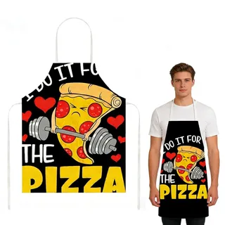 1 Stück Pizza Schürze, Lustige Küchenschürze, 60 X 80Cm Grillschürze Für Männer Lustig,Grillschürze Geeignet Für Damen Und Herren(E)