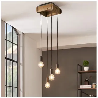 EGLO Wootton 4-flg. 25 cm rund Holz schwarz-braun