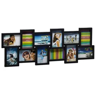 Relaxdays Collage-Bilderrahmen schwarz 81,0 x 30,0 cm, 1 St.