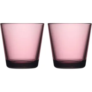 Iittala Kartio 2er Set Gläser, aus Glas, in der Farbe Pink, spülmaschinenfest, Maße (H x B x L): 8 cm, Volumen: 21 cl, 1070585