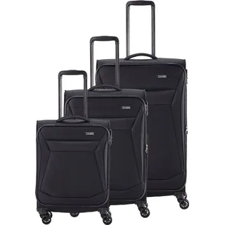 Travelite Chios 4 Rollen Kofferset 3-teilig mit Dehnfalte Koffer & Trolleys Schwarz