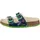 Fussbettpantoffel Blau/Mehrfarbig 34