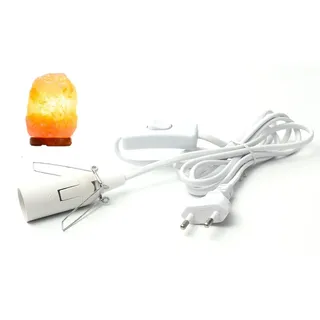 Hotloop Kabel mit Schalter für Salzlampe Lampenfassung l E14 mit 1,8M l Salzlampenfassung l Isolierung Salzleuchte Kabel Salz Lampefassung, Weiß