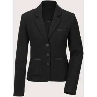 Kurzblazer MADELEINE "Blazer Blazer aus Struktur-Jersey", Damen, Gr. 40, schwarz, Obermaterial: 65% Polyester PES. 30% Viskose CV. 5% Elasthan EL., Modern, normal, Blazer Kurzblazer