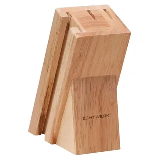 Messerblock aus Holz für 3 Messer mit rutschhemmenden Gummifüßen, Klingenlänge bis 28 cm