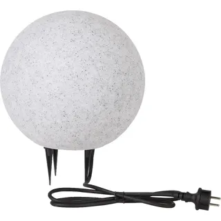 H4L Kugelleuchte Kugellampe Außenleuchte Granit-Optik, Ø 28cm, E27 inkl. 1,5m Kabel/Stecker - Grau