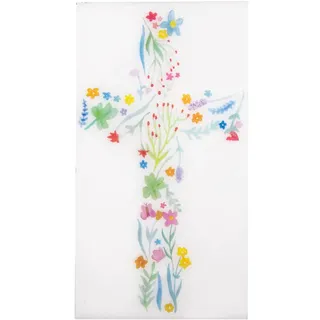 Rayher Wachsmotiv Florales Kreuz, bunt, 6,5 x 12 cm, 1 Stück, zum Kerzen verzieren, Verzierwachs für z.B. Taufkerze, Hochzeitskerze, Geburtstagskerze, Osterkerze, 31637999, Floral
