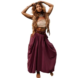 Thaluta Damen Maxi-Boho Alaina Rock, rot, Einheitsgröße