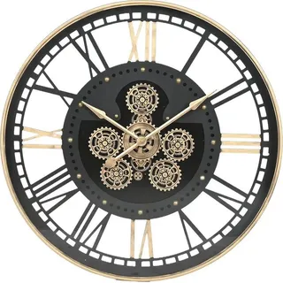 Wanduhr Home ESPRIT Schwarz Gold Metall Kristall 100 x 9 x 100 cm - Schwarz