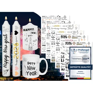 Sugeru 6 PCS Kerzentattoos Weihnachten (200+ Muster),Wassertransferdruck | DIY asserschiebefolie Kerzen | Kerzenaufkleber Weihnachts Sticker | Kerzen Dekorieren | Ostern,Adventskerze