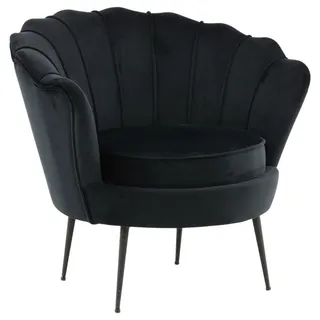 Livetastic Sessel Calais Samt 83 x 76 x 77 cm Schwarz