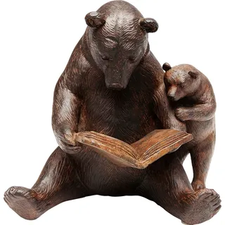 Kare Design Deko Figur Reading Bears, Braun, 18x20x16 cm, Deko Objekt, Wohnaccessoire, Dekoration, Bären Motiv, Handgefertigt, Wohnzimmer