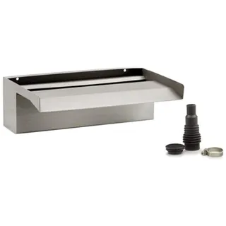 OASE 70771 Waterfall XL 30 - Wasserfall 30 cm breit in Edelstahl-Optik für Wasserspiele im Garten und Außenbereich, zur Montage an Mauern und Wänden für Teich, Pool, Brunnen, silber