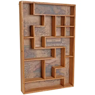 MCW Setzkasten Wandregal 70 x 45 x 8 cm Braun