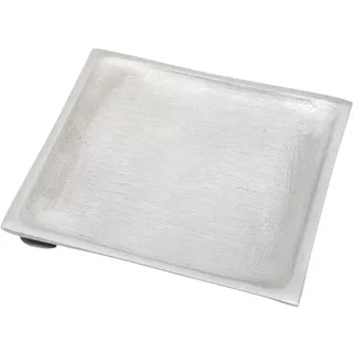 NKlaus Alu Kerzenteller viereckig 11x11cm innen Kerzenhalter Silber matt Untersetzer 10407