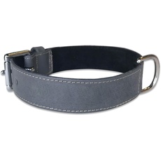 BBD Pet Products Einfarbiges breites Halsband, Einheitsgröße, 0,6 x 56,9 bis 63,5 cm, Grau