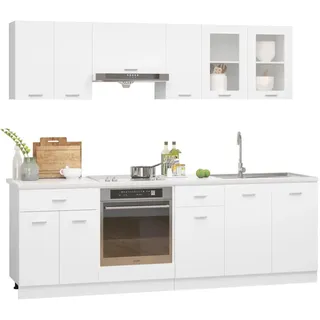 vidaXL Küchenzeile 8-tlg 240 cm Weiß