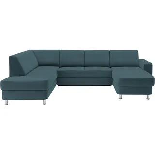 Xora Wohnlandschaft , Türkis, Petrol , Textil , Uni , U-Form , 301x198 cm , Goldenes M , Typenauswahl, Bettkasten erhältlich, Fußauswahl, Stoffauswahl, Relaxfunktion, seitenverkehrt erhältlich, Bettfunktion erhältlich, Hocker erhältlich , Wohnzimmer, Sofas & Couches, Wohnlandschaften, Wohnlandschaften in U-Form