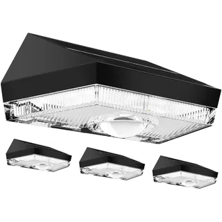 DERAYSION Solarlampen Für Außen Wasserdicht IP65,4 Stück Warmweiß Solarlampen für Außen Garten,LED-Zaunleuchte mit 3000 K/4000 K/6000 K, 6 RGB-Farben für Garten, Zaun, Außenbereich, Terrasse