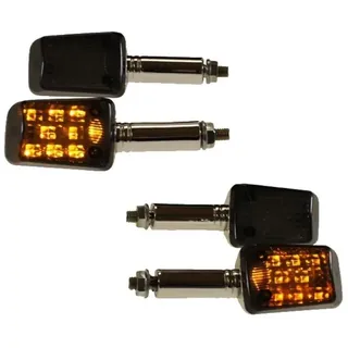 Motorrad LED Blinker Steve chrom getönt 4-er Set
