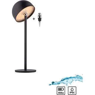 OTTO HOME Tischleuchte "Akku Tischlampe Garrin Indoor Outdoor, magnetischer Flaschenaufsatz", schwarz, 1, Ø 11cm H: 34,4cm, Leuchten, Pilzlampe Flaschenaufsatz, Regulierung der Lichtstärke, Pilz, Lampe, Tischleuchte