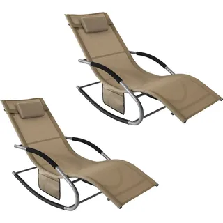 Sonnenliege, Ergonomisches Design, Robuster Rahmen, Braun, Braun