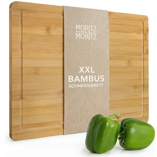 Moritz & Moritz XXL Schneidebrett Bambus 1-tlg. 45 x 30 x 2 cm Beige/Braun/Bronze