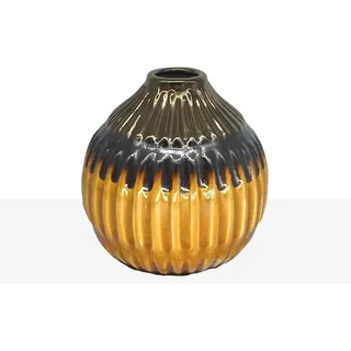 Romimex Vase, Senf, Keramik, 16 x 16 x 16 cm