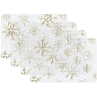 Venilia Tischset Snowflakes Gold-transparent, 45x30cm, 4 Stück, Inhalt:4 STK