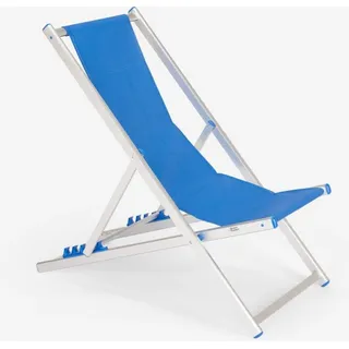 Strandliege Liegestuhl Sonnenliege aus Aluminum Riccione Gold - Blau - Blau
