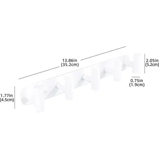 INF Heavy Duty Wandhaken - 5 Edelstahlhaken für Bad, Küche und Tür Weiß - Weiß