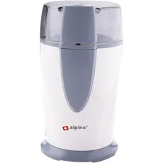 alpina Kaffeemühle Elektrisch - 150 Watt - Auch Nussmühle, Getreidemühle und Mühle für Samen - 65 Gramm pro Zyklus - Edelstahl Messer - Anti-Rutsch-Füße
