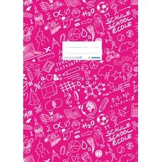 HERMA 19409 Heftumschläge A4 Schoolydoo Pink, 10 Stück, Hefthüllen mit Beschriftungsetikett aus strapazierfähiger & abwischbarer Polypropylen-Folie, Heftschoner Set für Schulhefte, farbig