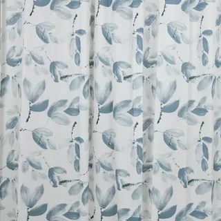 Gedy Vorhang, 120 x 200 cm, Blätter, weiß-blau