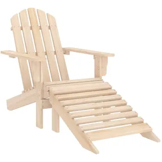 vidaXL Adirondack-Gartenstuhl mit Fußteil 70 x 70 x 88,5 cm beige/braun