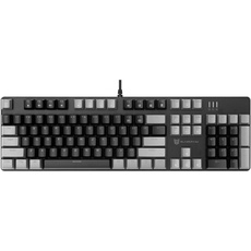 Qisan Mechanische Gaming-Tastatur, kabelgebundene Tastatur Led Hintergrundbeleuchtung Grau und Schwarz 104Tasten Amerikanisches Layout Gaming-Tastatur mit Abnehmbarer,Schwarz Schalter