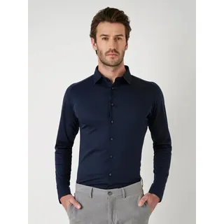 DESOTO Langarmhemd »Jerseyhemd Casual Kent« Mit Rundhalsausschnitt, blau