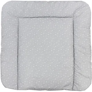 TupTam Baby Wickeltischauflage mit Baumwollbezug Gemustert, Farbe: Kleine Sterne/Grau, Größe: 70 x 70 cm