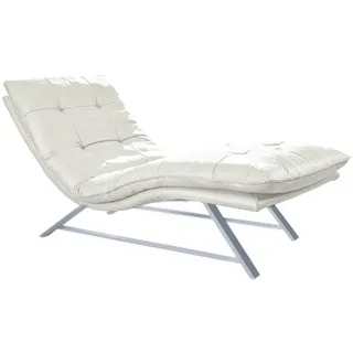 W.Schillig Relaxliege daily dreams Leder 75 x 91 x 170 cm Weiß mit Kissen