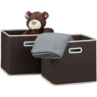 Relaxdays Faltbox 30,5 x 30,5 cm 2-tlg. braun